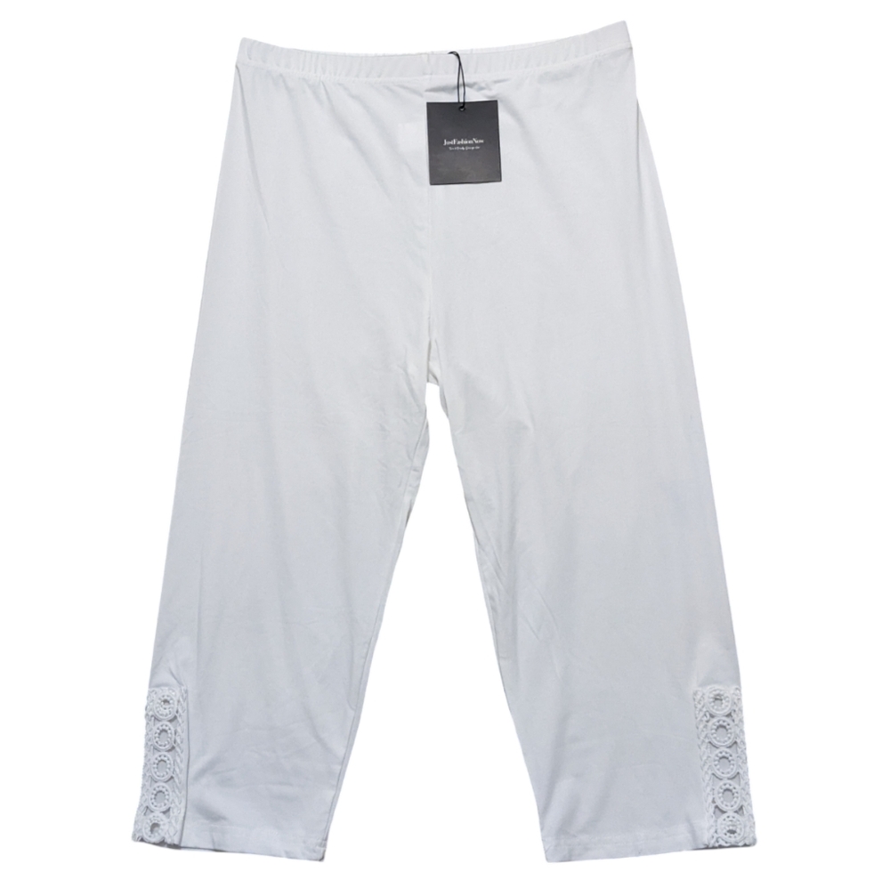 🆕 Just Fashion Now White Lace Detail Capris Leggings XL